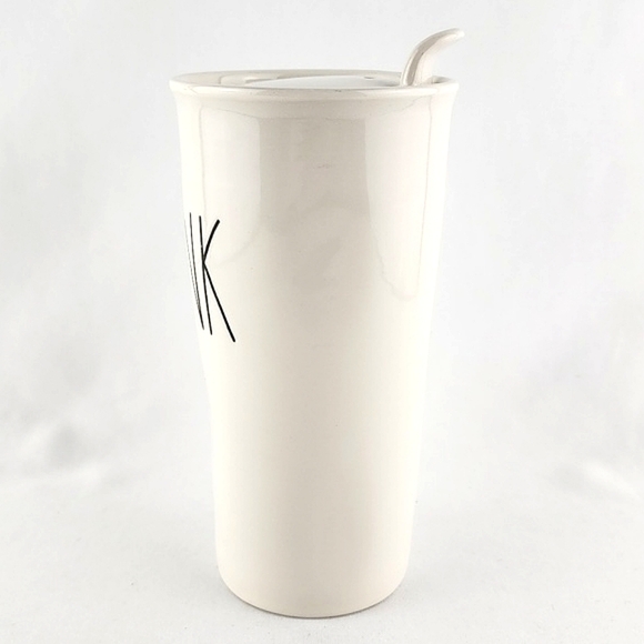 Rae Dunn Ceramic Travel Insulated Tall Mug Drink Lid Cup DRINK  Large Letters - Picture 3 of 12